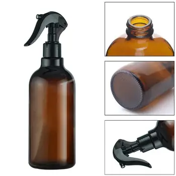 500ml Nagy Üres Amber Műanyag Palack, Tároló Flow Olaj Spray Termék Köd Ravaszt Kap Tisztítása Elengedhetetlen Fekete S9I0