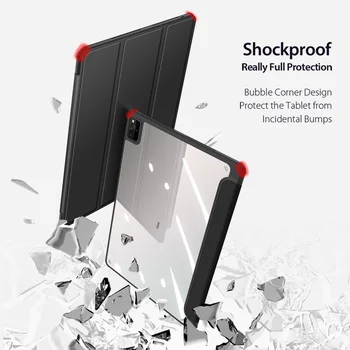 Stílusos Tabletta Fedezi A Huawei MatePad Pro 12.6(2021),Pure Color PU Bőr Átlátszó Hátlap Kiváló Minőségű PC Anyag