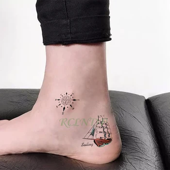 Vízálló Ideiglenes Tetoválás Matrica vitorlás hajó Iránytű Hamis Tatto Flash Tetoválás Tatouage kezét, lábát, karját, A Férfiak, a Nők lány