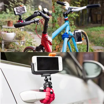 Kerékpár, autó, stílus mobiltelefon tartó rugalmas polip állvány, konzol önarckép egylábú állvány támogatás Apple iphone kamera