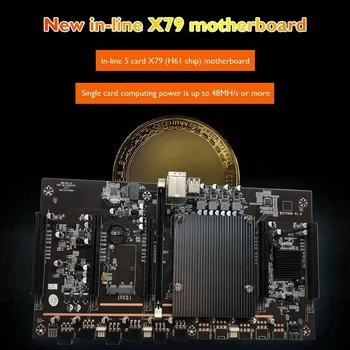 H61 X79 BTC Bányászati Alaplap E5 2630 V2 CPU+RECC 4G DDR3 Ram+24 Csap Csatlakozó+120G SSD Támogatás 3060 3070 GPU