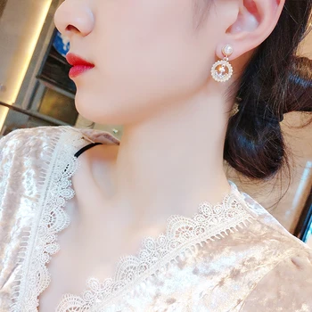 2020 Új Luxus Cirkónia kő Medál, Fülbevaló Nő Nagy Divat Kristály koreai Fülbevaló Évforduló Ajándék Ékszer Lányoknak