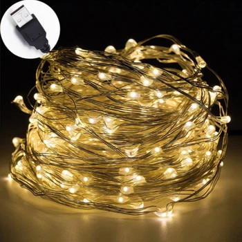 5m/10m USB LED String Fények, a Karácsonyi Koszorú Lámpa Buli, Esküvő Dekoráció, karácsonyfa Exhibicionista tündérfény