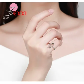 925 Sterling Ezüst Állítható Esküvői Gyűrű Női Luxus Ragyogó AAA Köbméter Cirkon Kígyó, Eljegyzési Gyűrűk, Ékszerek