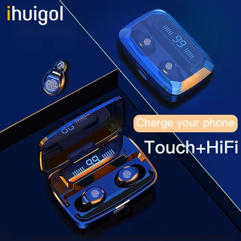 Ihuigol TWS Vezeték nélküli Fülhallgatót Bluetooth 5.0-S HIFI Fejhallgató In-ear Touch Control zajszűrő Gaming Headset Mikrofon LED