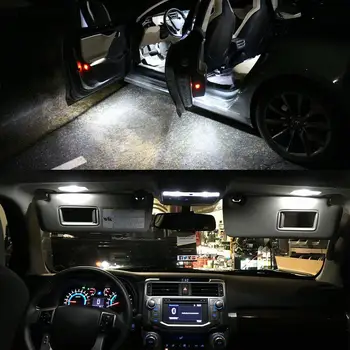 Belső Kupola Tető Csomagtartó Rendszám Hiúság Tükör Fény Jóvoltából Ajtó Footwell LED Készlet Nissan Pathfinder WD21 R50 R51 R52