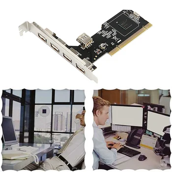 A PCI USB2.0 bővítőkártya Asztali PCI 5 USB2.0 480Mbp HUB NEC Chip Bővítő Adapter Kártya