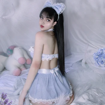 Édes Lolita Szexi Fehérnemű Szobalány Egységes Japán Diákok Női Jelmez Aranyos Anime Bikini Set Erotikus Fehérnemű Cosplay Ruhák