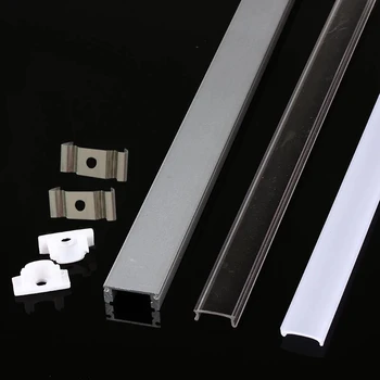 2-30db/sok LED-es alumínium U profil Stílus 0.5 M 5050 5630 led szalag,tejszerű/átlátszó fedél alumínium csatorna