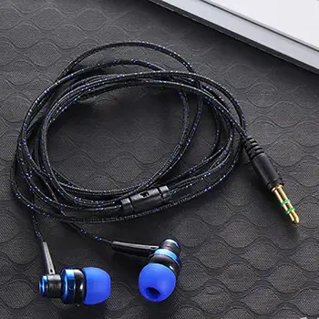 Magas Minőségű Vezetékes Fülhallgató teljesen Új Sztereó In-Ear 3,5 mm-es Nylon Sző Kábel Fülhallgató Fülhallgató Mikrofon Laptop, Okostelefon #20