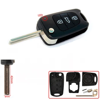 Távoli shell kulcs ház kompatibilis Hyundai Sabta Fe i20 i30CW IX35 I40 Kia Mag Lélek, fob csere, 3 gomb