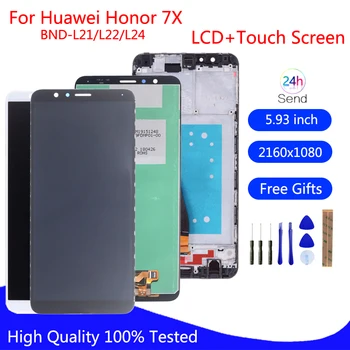 A Huawei Honor 7X BND-L21 BND-L22 BND-L24 LCD Kijelző érintőképernyő Digitalizáló Közgyűlés A Huawei Mate SE Kijelző