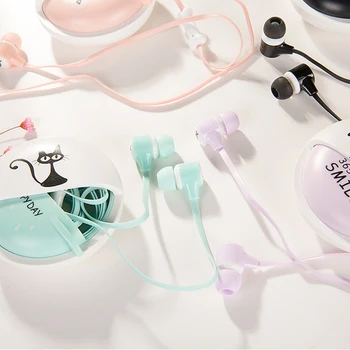 3,5 mm-es Aranyos Macska Vezetékes Fülhallgató In-Ear Sztereó Zene, Mikrofon, Fülhallgató MP3 mobiltelefon Sport Játék a Számítógép, Fülhallgató
