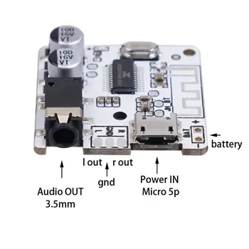 Bluetooth 5.0 JL6925A Sztereó Zene 3,5 mm-es DIY Autós Bluetooth Audio Receiver