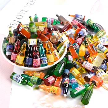 20db Winebottle Miniatúrák Gyanta DIY Kézműves Kellékek Telefon Shell Anyag Haj Tartozékok Kézzel készített Fesztivál Party Dekoráció