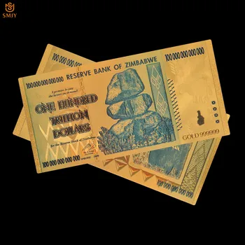 Klasszikus Arany Bankjegy Termékek Zimbabwe 100 Billió Aranyozott Színes Pénz Gyűjtemény Üzleti Ajándékok