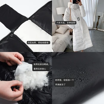 A Nők Hosszú Kabát Kapucnis Fehér Kacsa Le Kabátok Téli Meleg Kabátok, Zubbonyok Női Outwear
