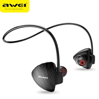 AWEI A847BL Sport Vezeték nélküli Bluetooth-kompatibilis Fülhallgató HD Sterep Hang Neckband A Mikrofon A Futó IPX4 Vízálló