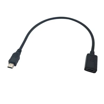 Mini 5PIN USB 2.0 Férfi USB-C 3.1 C Típusú Női felelős Adatok Adapter Kábel, 25cm
