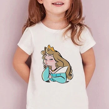 Nyári Alkalmi Divat Gyerekek T-shirt Művészeti Aranyos Lány Póló Fehér Disney Cuki Rapunzel Hercegnő Zootopia Nick Judy Póló Gyerekeknek
