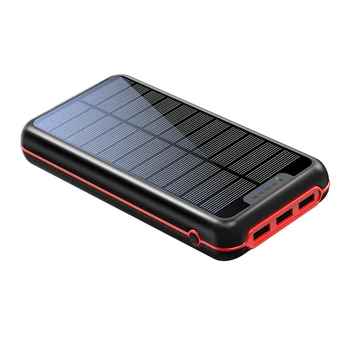 Solar Power Bank 30000mAh 3 USB Hordozható Külső Akkumulátor Töltő 30000 mAh Powerbank Napelemes Akkumulátor Mobiltelefon, Tablet