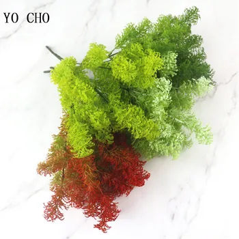 YO CHO Mesterséges Növény Páfrány Levelek, Fű, Műanyag Zöld Növények a Kertben Szabadtéri Esküvői Háttér Dekoráció Hamis Levelek Növények