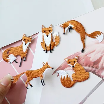 Új 1 Darab Hímzett Aranyos Fox Állat Foltok, Ruhák, Táskák DIY Applied Hímzés Parches Vas A Patch Ruhák
