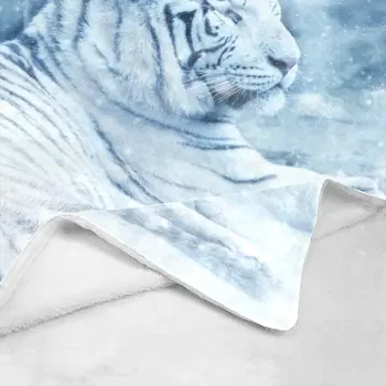 Egyedi Takaró Név, Szöveg,Személyre szabott Tigris Fehér Szuper Puha Polár Takarót a Kanapé Kanapé (50 X 60 cm)