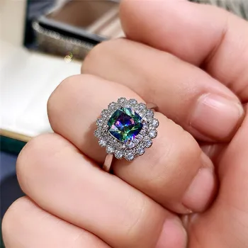 Huitan Teljes Cirkónium-oxid Káprázatos Női Gyűrűk Esküvő Party Esztétikai Ujj-gyűrű Tökéletes Ajándék Divat Ékszerek Új Elem