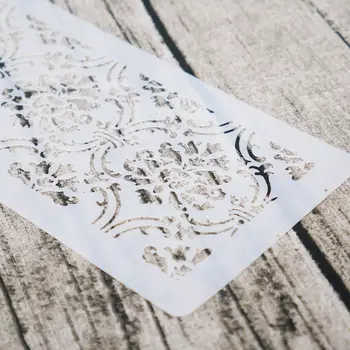 Műanyag Csipke Határon Korona Virág, többször felhasználható Stencil Airbrush Festés Művészet, DIY, lakberendezés Hulladék foglalási Album Kézműves Üreges penész
