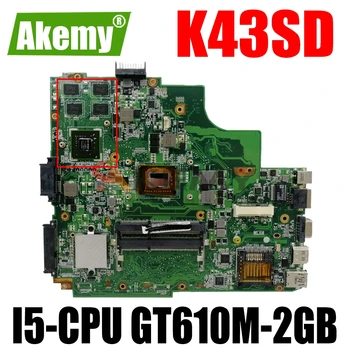 AKEMY K43SD Laptop Alaplap Az ASUS K43SD K43S Eredeti Alaplapja a Fedélzeten I5-CPU GT610M-2GB