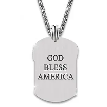 Isten Áldja Az Egyesült Államok Kézzel Betűkkel Férfi Nyaklánc Amerikai Zászló Sas Pajzs Medál Férfi Divat Kiegészítők