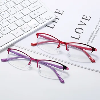 Üzleti Stílusú Szemüveget Fém Szerkezetű -0,5--4.0 Anti-kék Fény Kész Szemüvegek Nők Rövidlátás Szemüveges Hölgyek Fél Keret