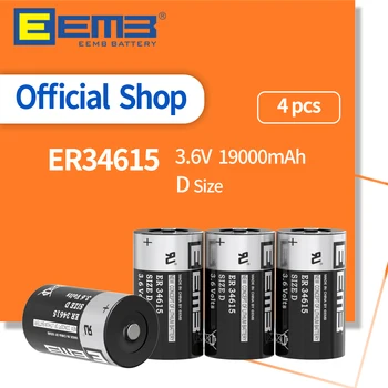 EEMB 4DB 3.6 V a D Méretű Lítium Akkumulátorok ER34615 19000mAh Nem-Újratölthető Akkumulátor az Elektromos/ Víz Mérő Haza Monitor Alarm