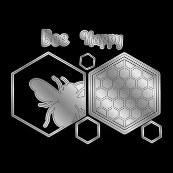 Mmao Kézműves Fém Acél Vágó Meghal Honeycomb méh keret leveleket Stencil DIY Scrapbooking Papír/fotó Kártyák Dombornyomás Meghal