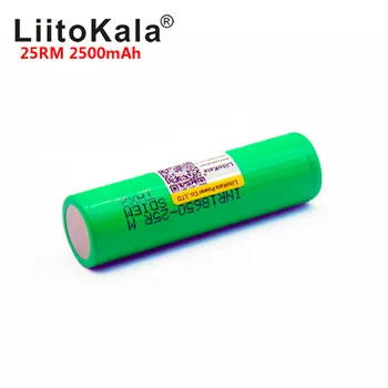 LiitoKala 18650 2500mah INR1865025R 20A mentesítés lítium akkumulátorok Magas kisütés Akkumulátor