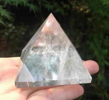 Fehér kristály tiszta kvarc rock Vésett 30mm Piramis pont pillér Faragott Kő Csakra Kövek Gyógyító Reiki Ingyenes szállítás