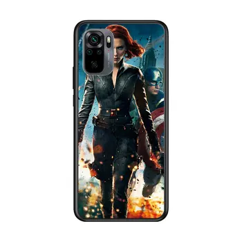 Fekete Özvegy Marvel menő a Xiaomi Redmi Megjegyzés 10 10 9 9T 9S 9Pro Max 8 TONNA 8Pro 8 7 6 5 Pro 5A 4X 4 Puha Fekete Telefon Esetében
