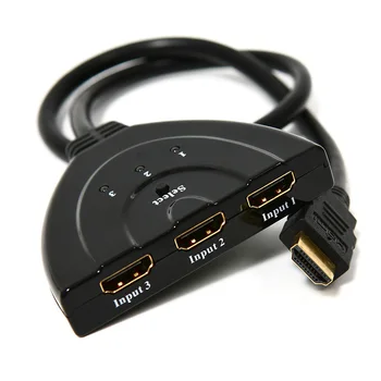 1080P HDMI Kapcsoló Adapter 3 in 1 HDMI Splitter Csatlakozó 3 portos Hub Kábel PC DVD HDTV Xbox STB Számítógép, Projektor
