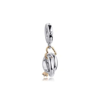DIY Illik a Pandora Medálok Karkötők kétszínű Gyűrűk Gyöngyök 925 Sterling-Ezüst-Ékszer Ingyenes Szállítás
