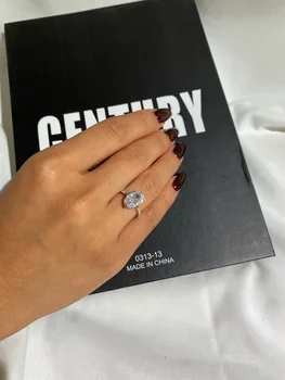 PANSYSEN Új Érkezés 925 Sterling Ezüst Szimulált Moissanite Gyémánt Esküvői, Eljegyzési Gyűrűk, a Nők Jól Ékszer Ajándék