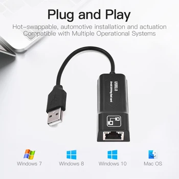 USB 2.0, hogy RJ45 10/100 Mbps Átalakító Külső Adapter Hálózati Kártya LAN USB Adapter Laptop PC Extender Átjátszó Kábel