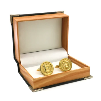 Érme Design Bitcoin Mandzsettagomb A Férfiak Minőségi Réz Anyag, Arany Színű Mandzsettagombok Nagykereskedelmi&kiskereskedelmi