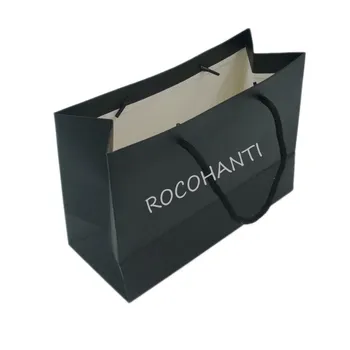 50x Luxus, Fekete Cipőt, Ruhát a Csomagolás a Papír Táskák Nyomtatott Egyedi Logó Ruhát Vásárolni Ajándékot, Ékszert Csomagolás Papír Táska