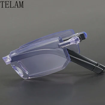 Összehajtható Olvasó Szemüveg Szemüveg Férfiak Anti Kék Sugarak Távollátás Védőszemüveg Nők Vintage Keret Nélküli Szemüveg Dioptria +1.0 1.5 2.0 2.5