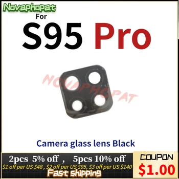Novaphopat Eredeti Fekete Vissza Nagy Hátsó Kamera Üveg Lencse Doogee S95 Pro S95Pro Fényképezőgép Objektív