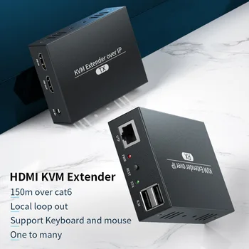 200M HDMI KVM Extender Over IP RJ45 UTP/STP Ethernet 1080P HDMI USB Extender Által cat5e/6 keresztül UTP/TCP Támogatja az USB Egér, billentyűzet