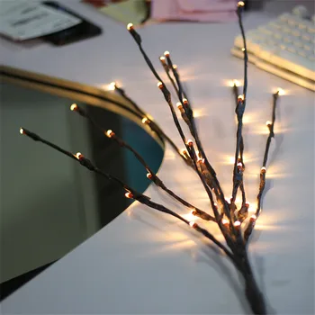 Thrisdar 20 LED-Fűz Ága Lámpa Virágos Fa Fény Magas Váza Töltelék Fűzfa vessző Tündér String Fény Karácsonyi Esküvő Party