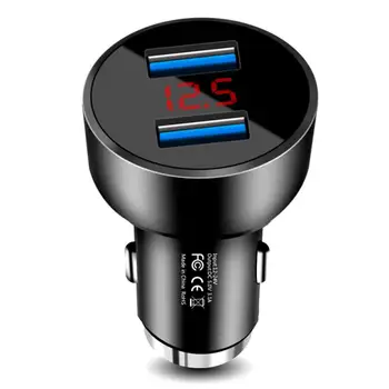 Autós Töltő Dual USB-QC 3.0 Adapter szivargyújtó LED Voltmérő Minden Típusú Mobiltelefon Töltő Okos, Kettős USB Töltő