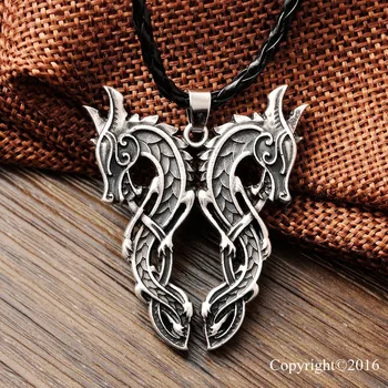 10 Legendás Viking Amulett Medál Mammen Stílus Nagy Double Dragon Sekira Viking Északi Talizmán Függő Amulett Medál